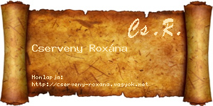 Cserveny Roxána névjegykártya